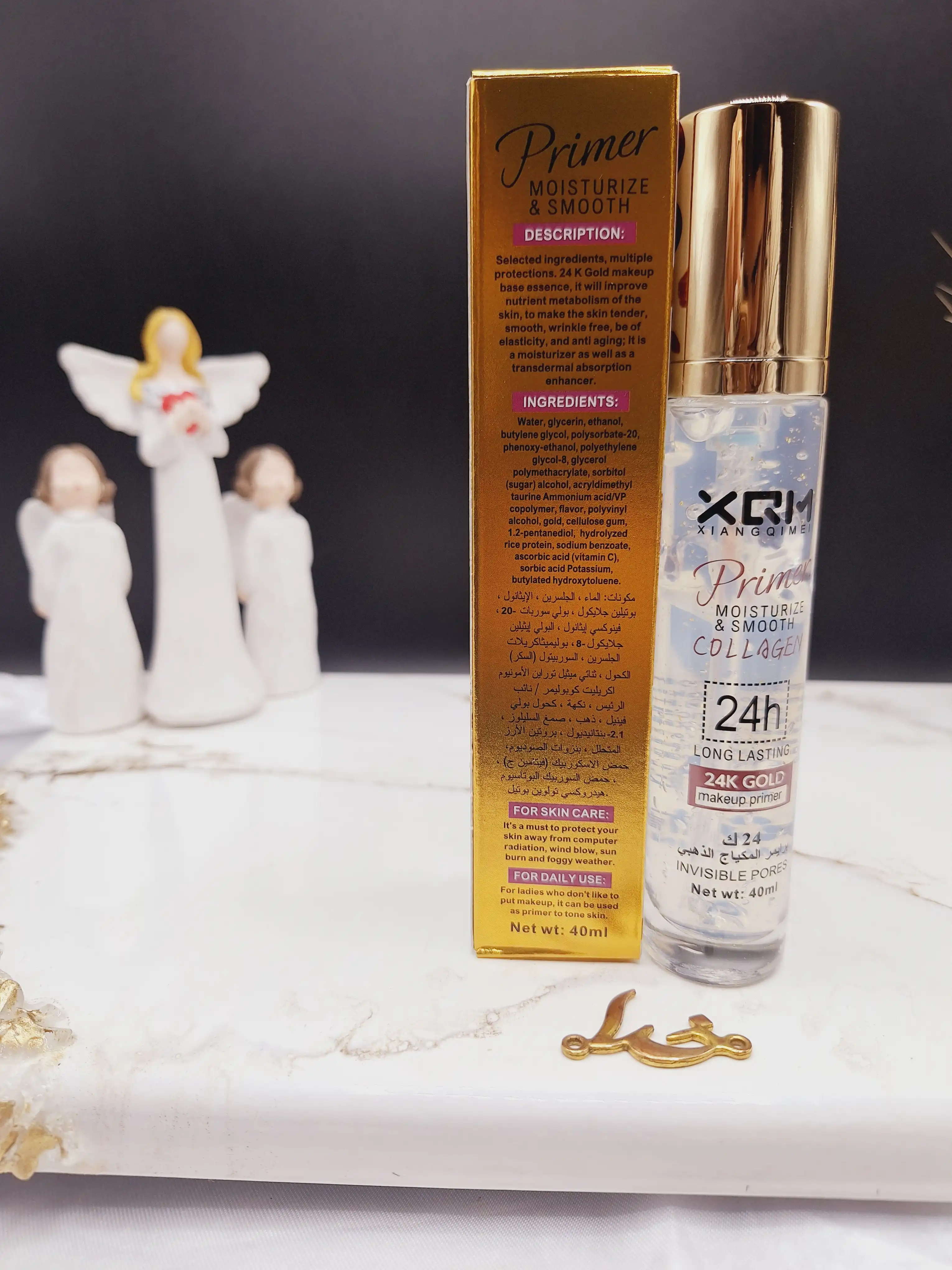 پرایمر  24 ساعته غنی شده با کلاژن و طلا 24 عیار برند XQM کد X2162