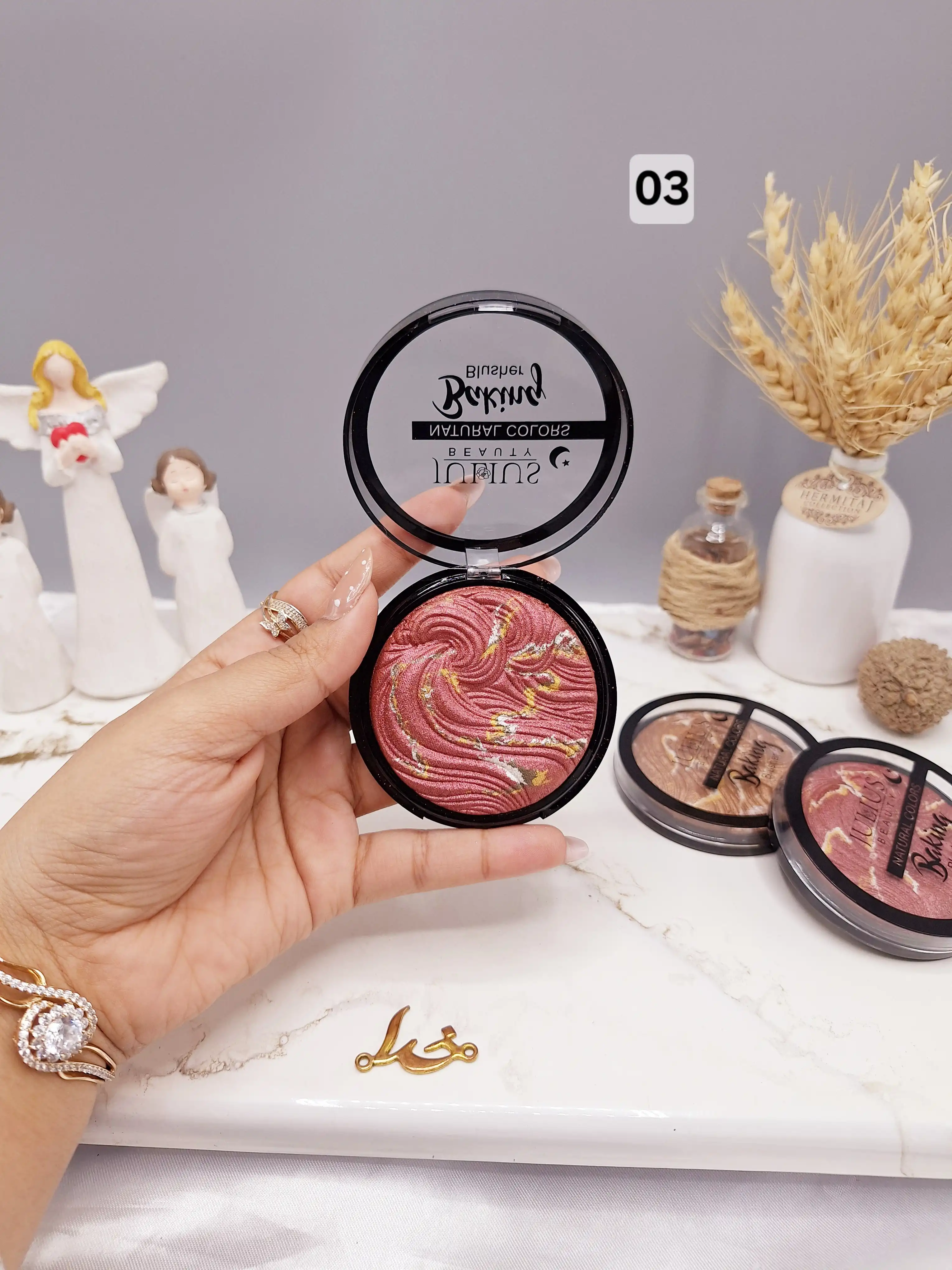 رژ گونه پودری سنگی برند جولیوس JULIUS کد JL240