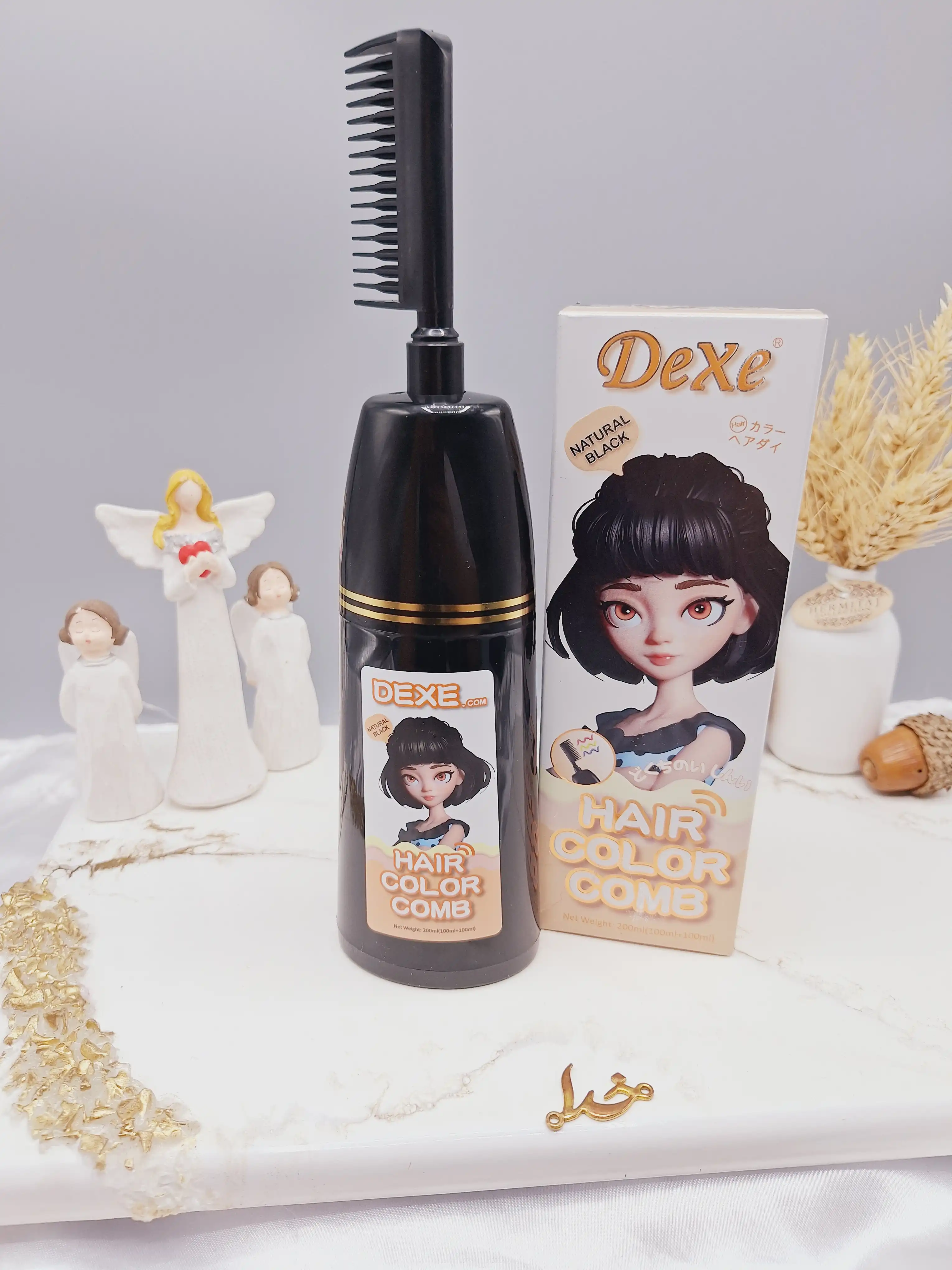 شانه رنگ مو رنگ مشکی طبیعی برند دکسی Dexe کد 4856