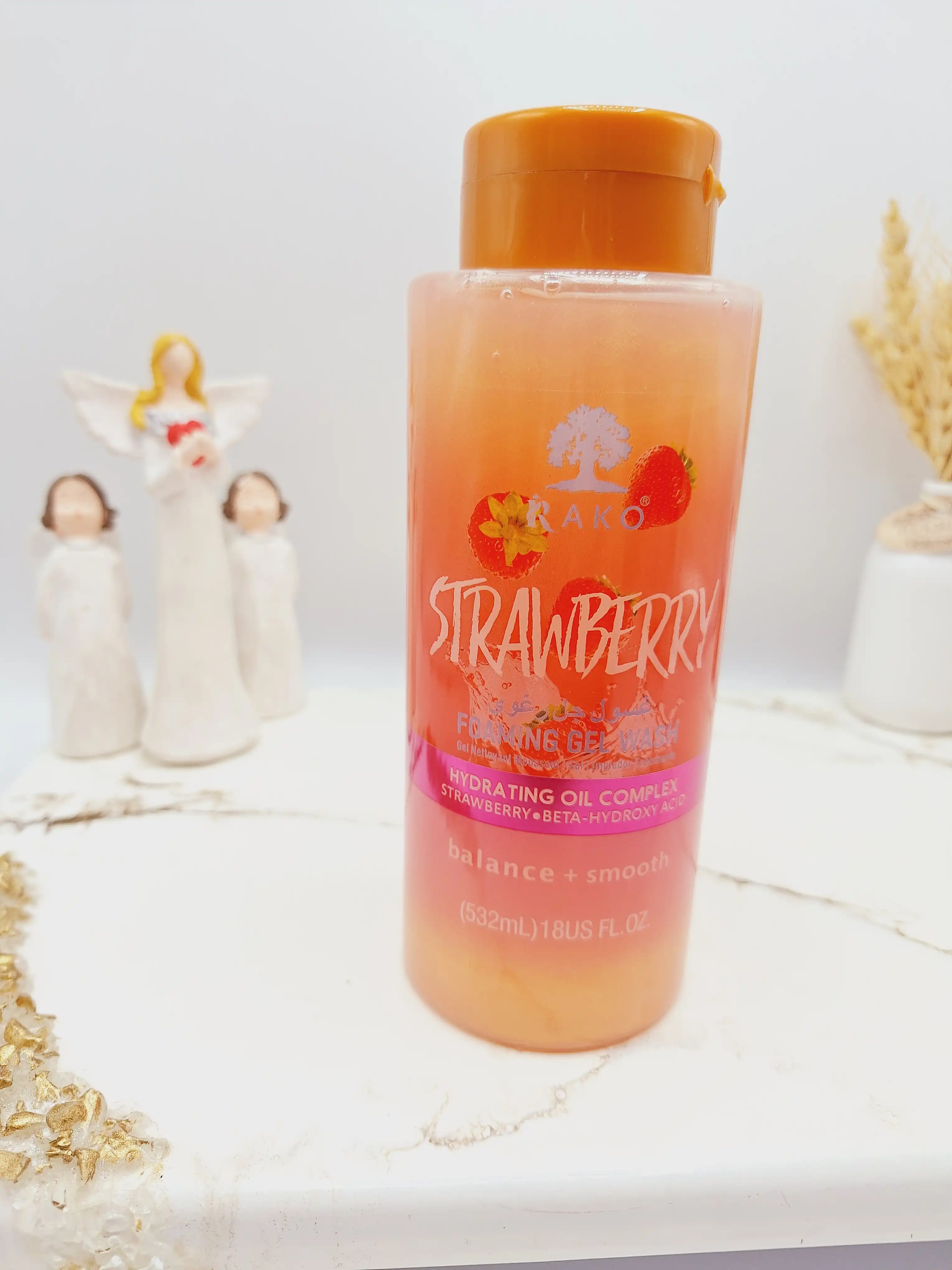ژل حمام شاین دار با رایحه توت فرنگی برند راکو RAKO کد RK1337
