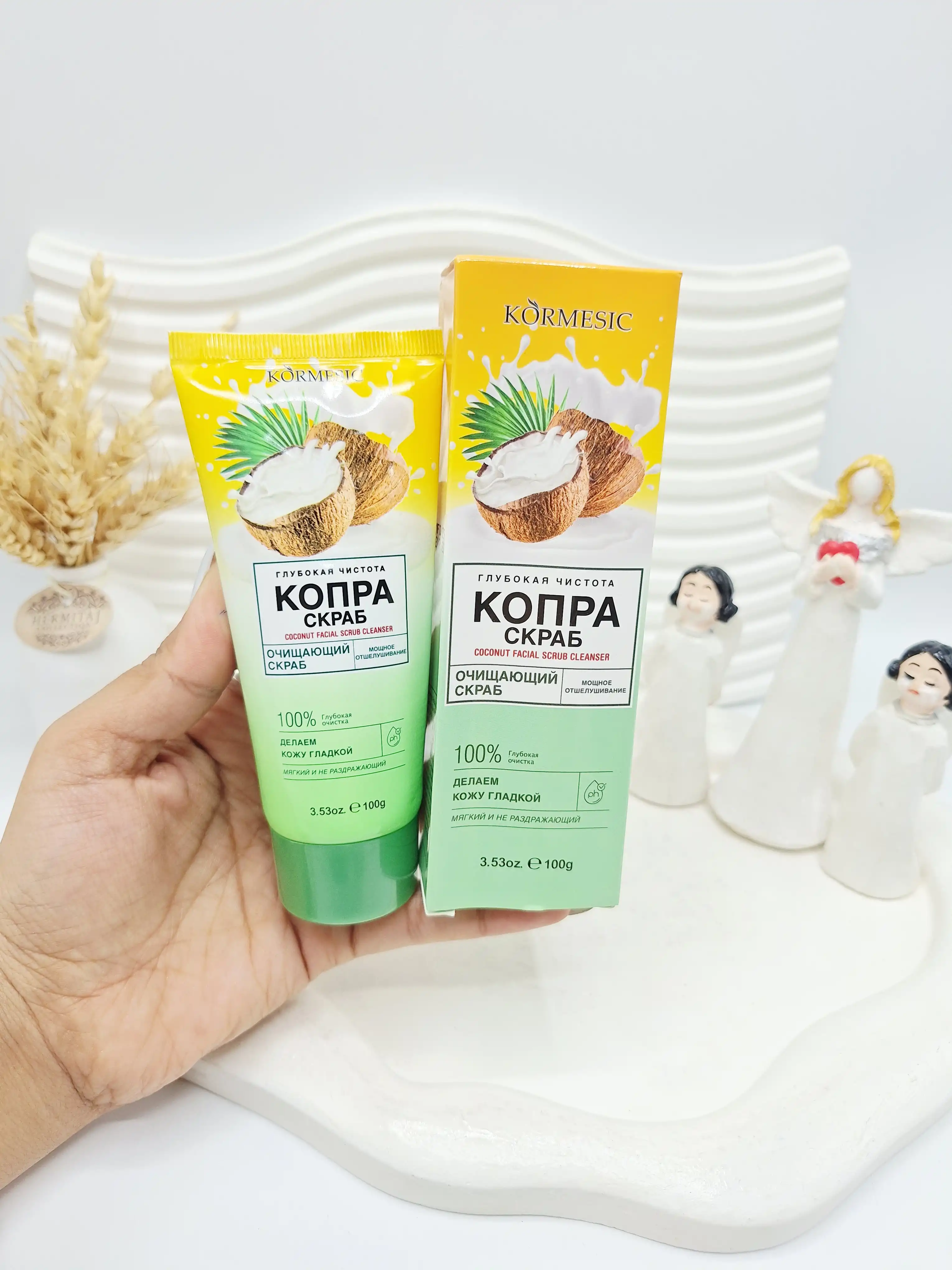 اسکراب شوینده صورت شیر و نارگیل کورمسیک مدل Deep Coconut Cleanse کد KMG59734