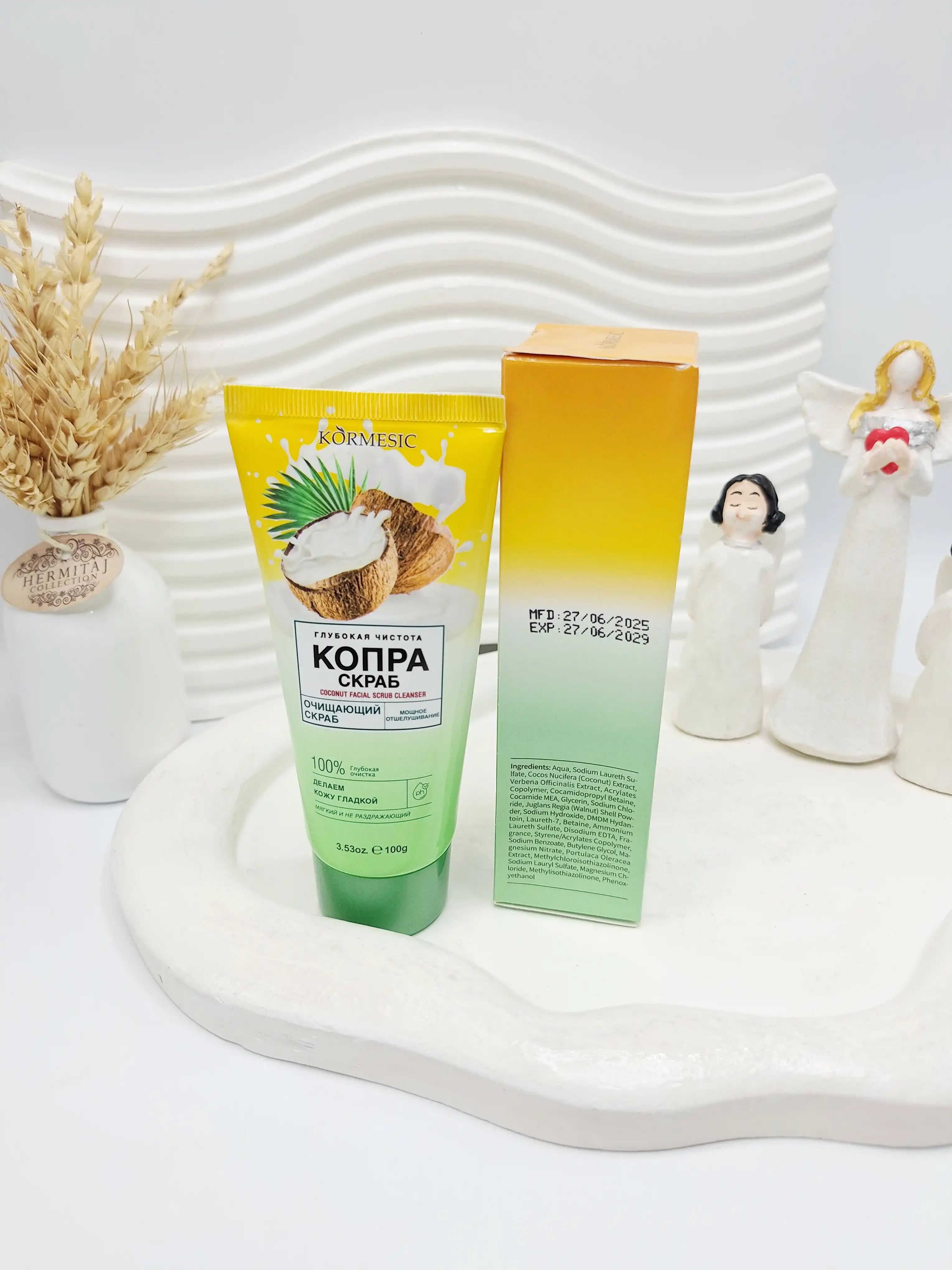 اسکراب شوینده صورت شیر و نارگیل کورمسیک مدل Deep Coconut Cleanse کد KMG59734