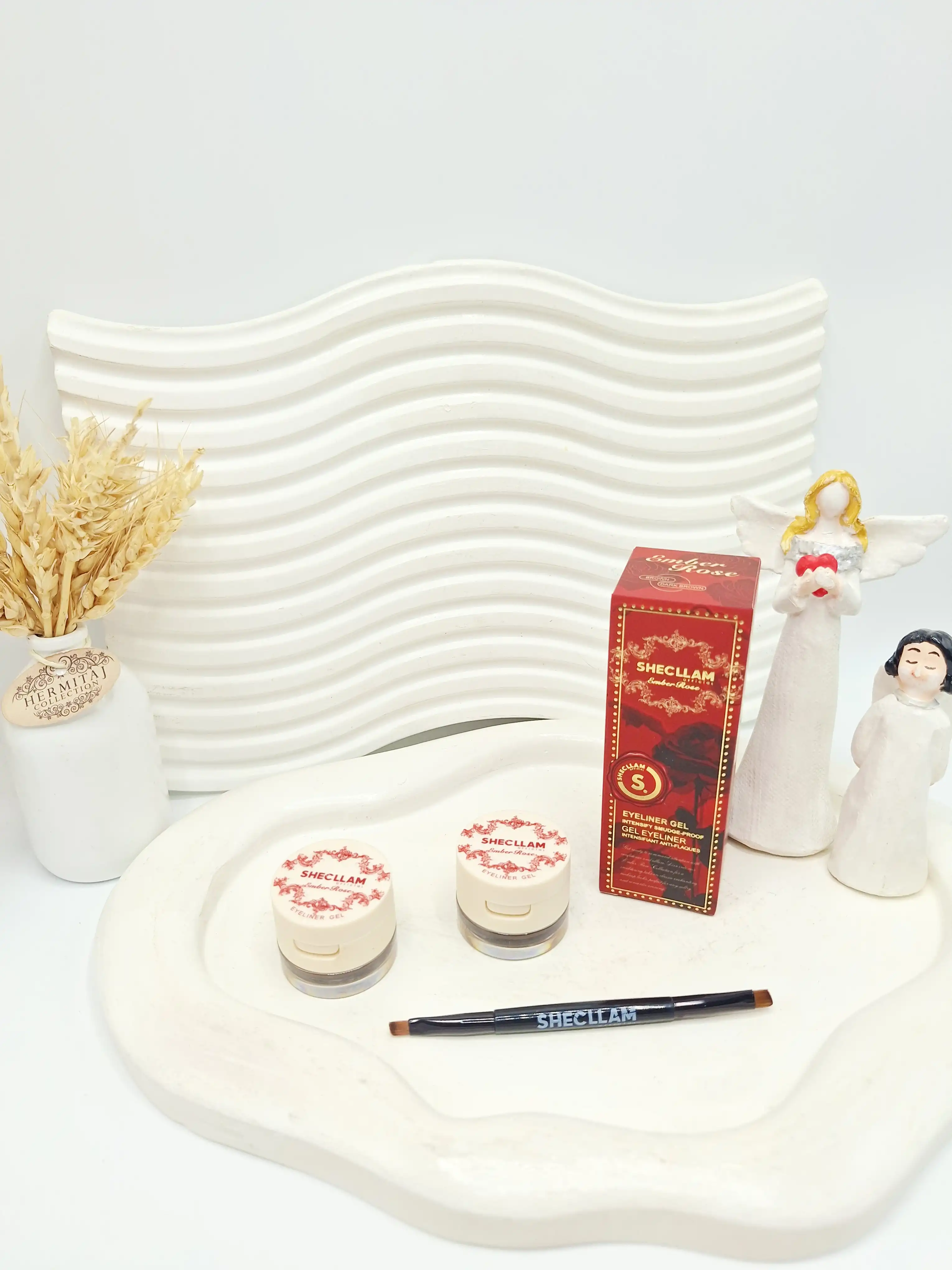 خط چشم و ابرو کاسه ای پودری و ژلی دو تایی برند شیگلم کد 4774