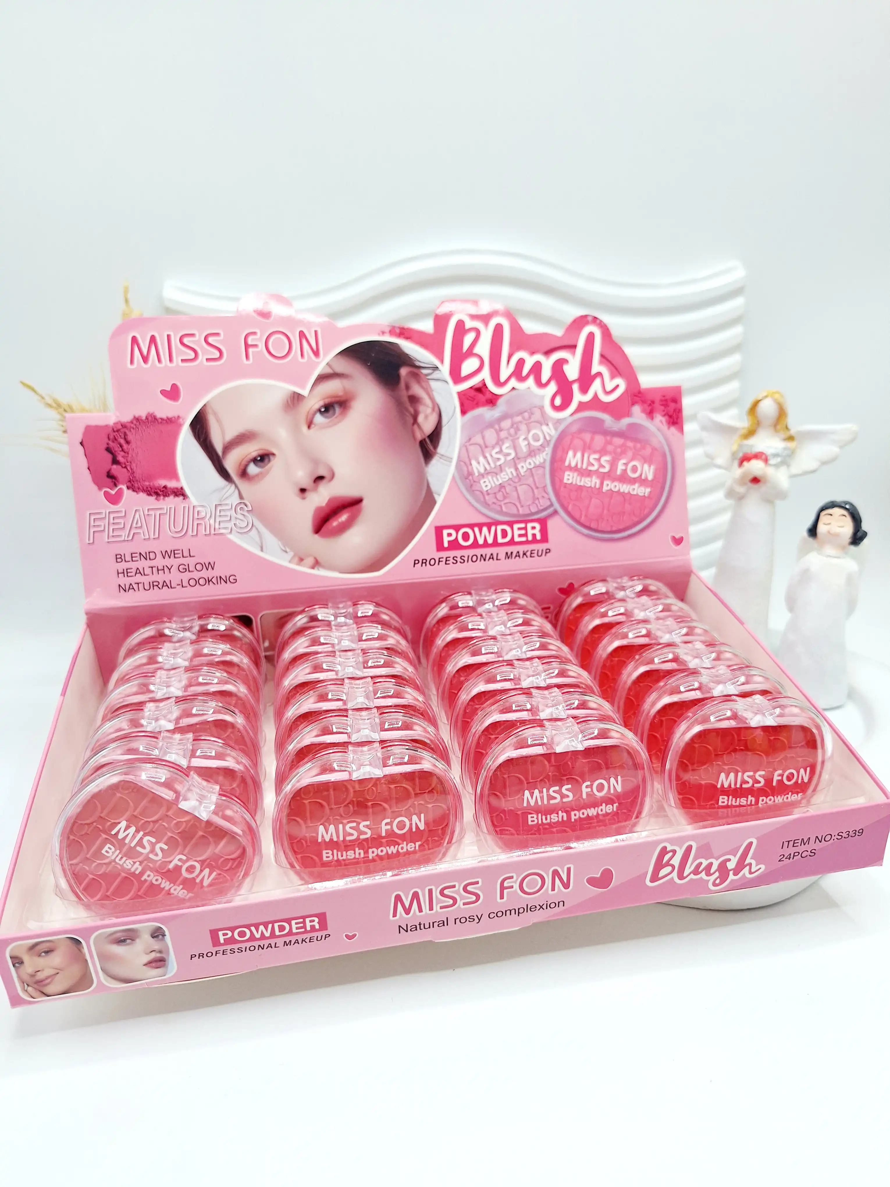 رژ گونه طرح قلب خوش رنگ برند MISS FON کد 339