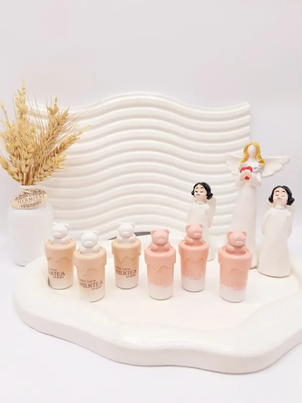 رژ مایع آیس پکی طرح خرسی فوق العاده زیبا مدل MILKTEA برند میس لارا